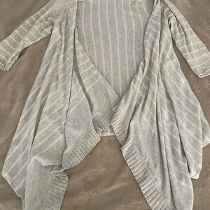 Laurie B Light Gray Open-Front Women's Cardigan Sweater